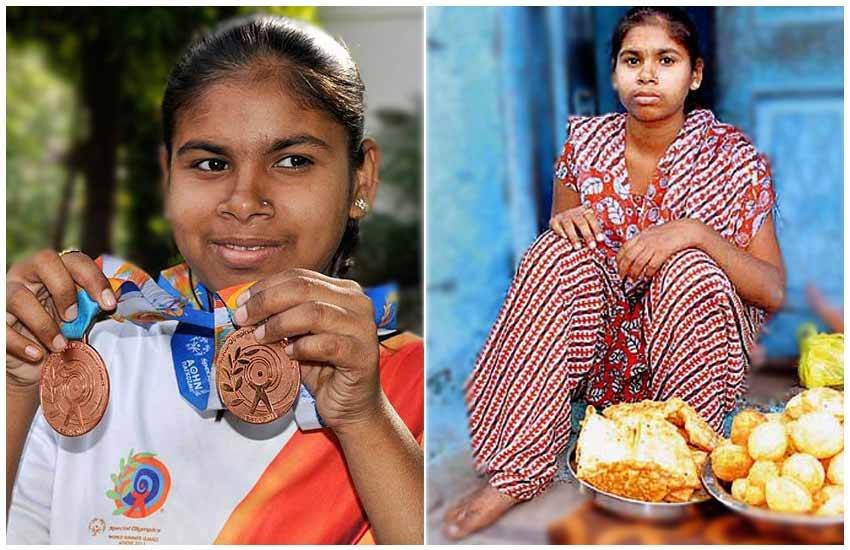 sita sahu with shivraj singh, sita sahu bronz medlist, sita sahu panipuri, gol gappe girl sita sahu, Sita Sahu is a double Special Olympics medalist, double Special Olympics sita sahu