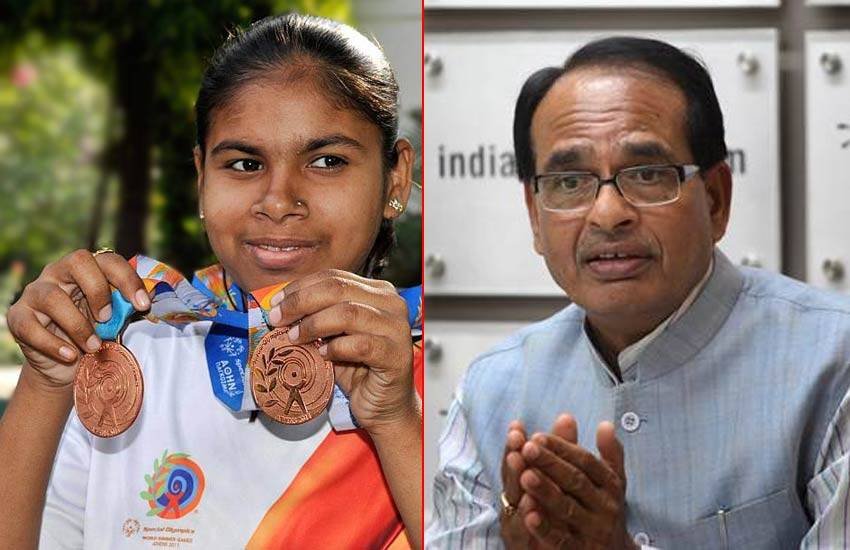 sita sahu with shivraj singh, sita sahu bronz medlist, sita sahu panipuri, gol gappe girl sita sahu, Sita Sahu is a double Special Olympics medalist, double Special Olympics sita sahu