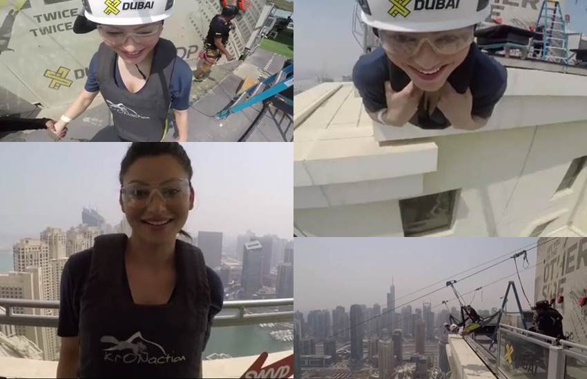 urvashi rautela zipline stunt video, urvashi rautela record, urvashi rautela logest zipline stunt, dubai zipline stunt, dubai, urvashi rautela dubai zipline stunt, zipline stunt, hate story 4 actress, bollywood news