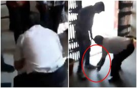 Professor, Teacher, Feet, Legs, Touch, Sorry, ABVP Workers, Students, Brawl, Bharat Mata ki Jai, Slogan, Class, Disturbance, Video, Viral, Twitter, Mandsaur, Madhya Pradesh, State News, Hindi News