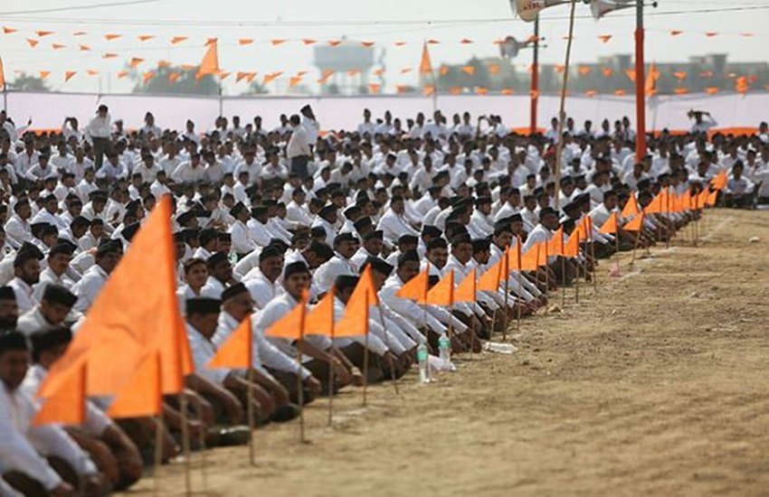 संघ के एक कार्यक्रम की तस्वीर (एक्सप्रेस फाइल फोटो)