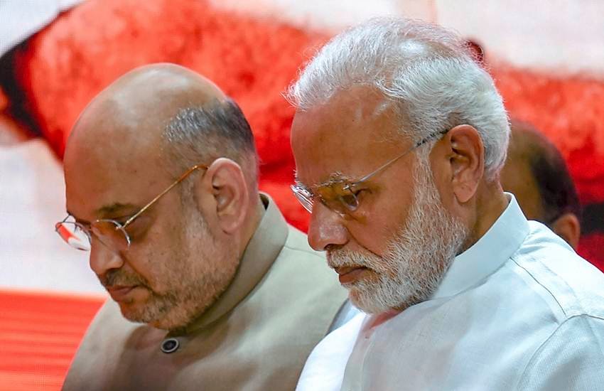 प्रधानमंत्री नरेंद्र मोदी और भाजपा के राष्ट्रीय अध्यक्ष अमित भाई शाह। फोटो- पीटीआई