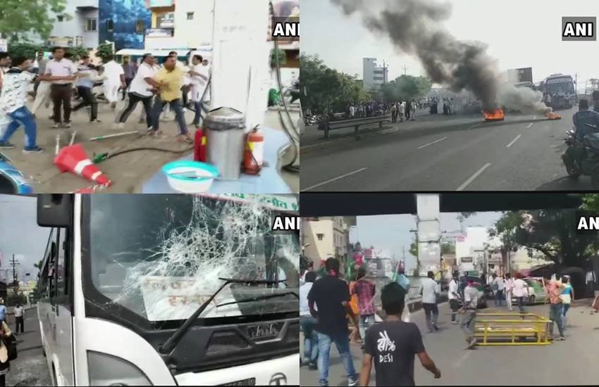 Bharat Bandh Today: तेल की बढ़ती कीमतों के खिलाफ कांग्रेस की तरफ से बुलाए गए भारत बंद के दौरान हिंसक प्रदर्शन की भी तस्वीरें आईं। (फोटो- एएनआई) 