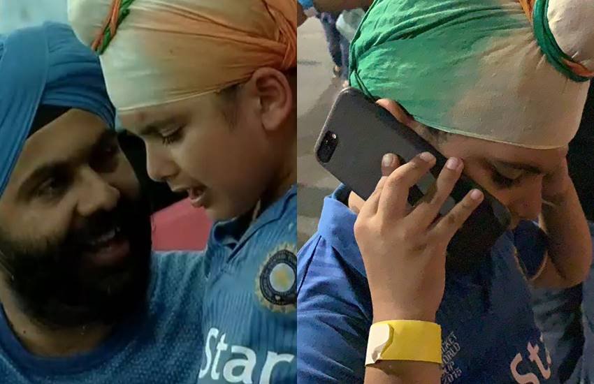 टीम इंडिया का नन्हा प्रशंसक। (Image Source: Twitter/@cricBC and @itsamarpreet)