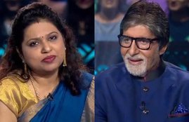 kbc 10, kbc 10 amitabh bachchan, amitabh bachchan, amitabh bachchan talk to dharmendra, dharmendra kbc 10, soma chaoudary talk to dharmendra in kbc 10