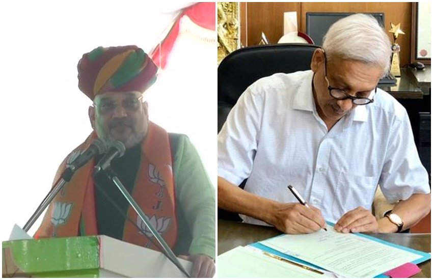 भाजपा अध्यक्ष अमित शाह और मनोहर पर्रिकर (Photo: ANI)