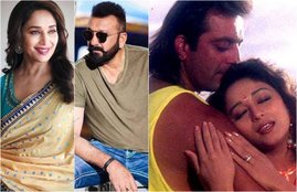 madhuri dixit, sanjay dutt, madhuri and sunjay dutt, madhuri dixit with sanjay dutt, sanjay dutt with madhuri, madhuri sanjay return together with kalank, madhuri working in kalank, alia bhat with varun dhawan in kalank, kalank stars, entertainment news, bollywood news, television news, entertainment news, bollywood news, television news