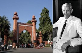 Jinnah Picture in Aligarh Muslim University, Jinnah AMU Controversy, Muhammad Ali Jinnah, Founder, Pakistan, Photo, Aligarh Muslim University, AMU, Central Hall, Maulana Azad Library, Photo Exibition, Mahatma Gandhi Jayanti, 2 October, Mahatma Gandhi, Pro Vice Chancellor, Mo.Hanif Beg, BJP, Jinna Jayanti, Pakistan, Protest, Aligarh, UP, State News, National News, Hindi News, अलीगढ़ मुस्लिम विश्वविद्यालय, एएमयू, मोहम्मद अली जिन्ना, जिन्ना की तस्वीर, महात्मा गांधी, बापू, गांधी जयंती, चित्र प्रदर्शनी, फोटो, सेंट्रल हॉल, मौलाना आजाद लाइब्रेरी, एएमयू, अलीगढ़, यूपी, राष्ट्रीय समाचार, हिंदी समाचार