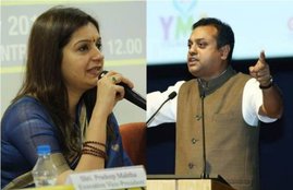 Sambit Patra, BJP, Priyanka Chaturvedi, Congress, Quarrel, Debate, Hallabol, Rahul Gandhi, Congress, Rape, Allegations, Sukanya Devi, MJ Akbar, #Mee Too Movement, News Anchor, Anjana Om Kashyap, Aaj Tak, Madhya Pradesh, Prayer, Pitambara Peeth, Datia, Madhya Pradesh, TV Debate, Trending News, Hindi News
