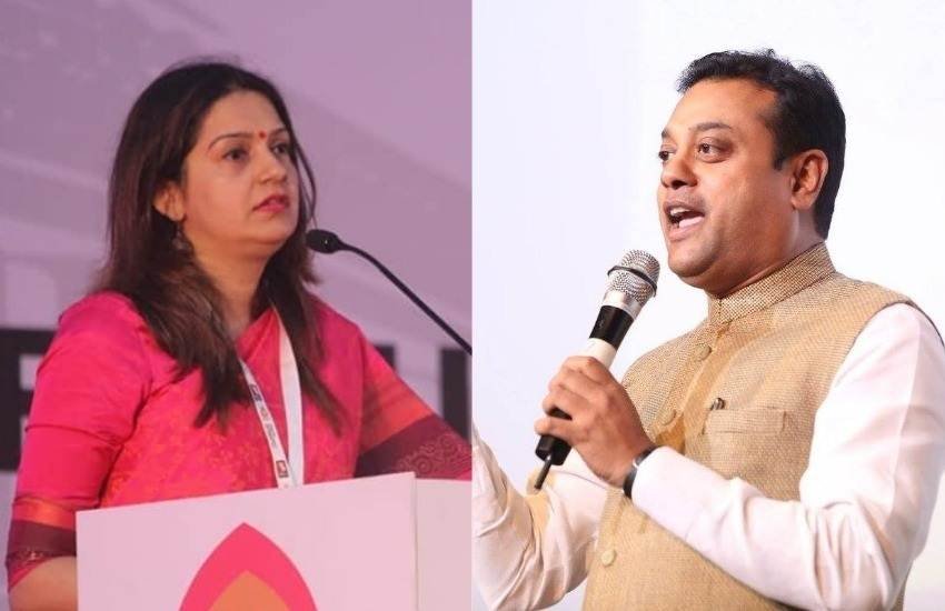 डिबेट के दौरान कांग्रेसी नेता ने राफेल विमान डील को लेकर भी बीजेपी पर हमला बोला था। (फोटोः फेसुबक/@PriyankaChaturvediCongress/@sambitswaraj)
