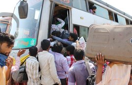 gujarat, up bihar migrants