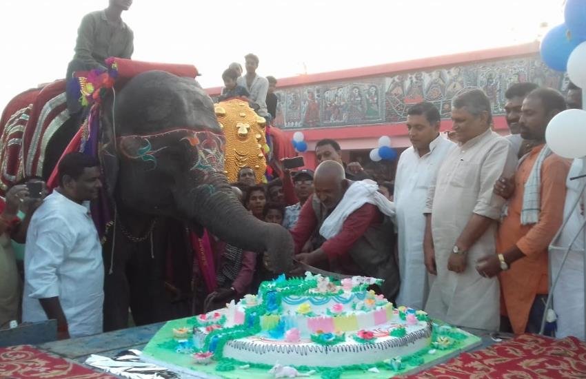 हथिनी ने मनाया बर्थडे। फोटो - आईएएनएस।