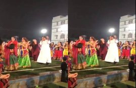 paster dance video. viral video, garba moves