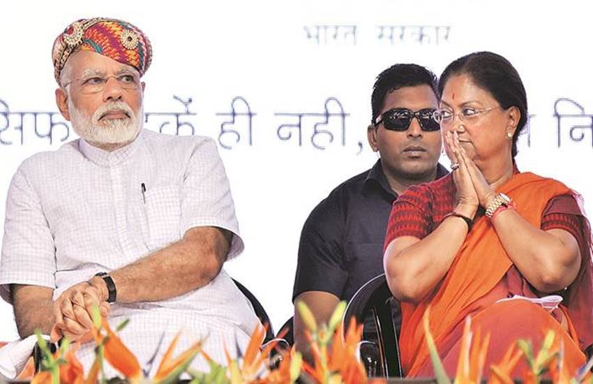 मोदी और शाह चाहेंगे कि राजस्थान में भाजपा सरकार की वापसी हो। हालांकि लोकसभा की दो सीटों के उपचुनाव के नतीजों के बाद से ही रुख पलट चुका है।(express photo, Source: Rohit Jain Paras)