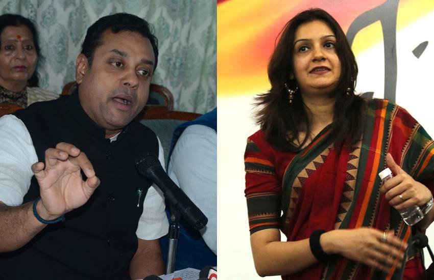 बीजेपी प्रवक्ता संबित पात्रा और कांग्रेस प्रवक्ता प्रियंका चतुर्वेदी की फाइल फोटो (Source: Express Archive) 
