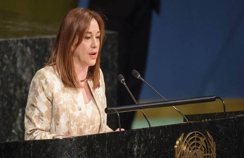 संयुक्त राष्ट्र महासभा की अध्यक्ष मारिया फर्नांडा एस्पिनोसा 