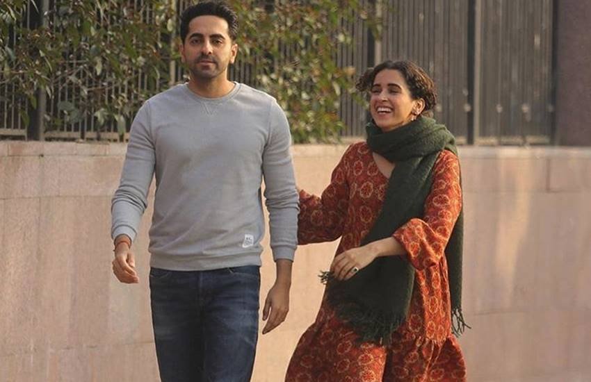 फिल्म बधाई हो में आयुष्मान खुराना और सान्या मल्होत्रा फिल्म बधाई हो में आयुष्मान खुराना और सान्या मल्होत्रा