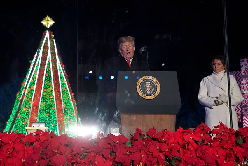 christmas, white house, melania trump, donald trump, red, trees, national christmas tree"