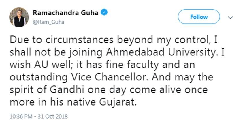 ramchandra guha, ramchandra guha ahmedabad university, ramchandra guha abvp, abvp, abvp gujarat, ahmedabad university, ramchandra guha books, ramchandra guha, historian, gujrat university, bjp, abvp, anti national, warning, state news, national news, hindi news