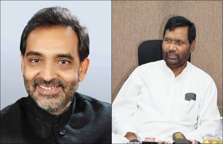 उपेंद्र कुशवाहा और राम विलास पासवान की फाइल फोटो। (Image Source: Facebook/@UpendraKushwahaRLSP and @rvplojapa5)
