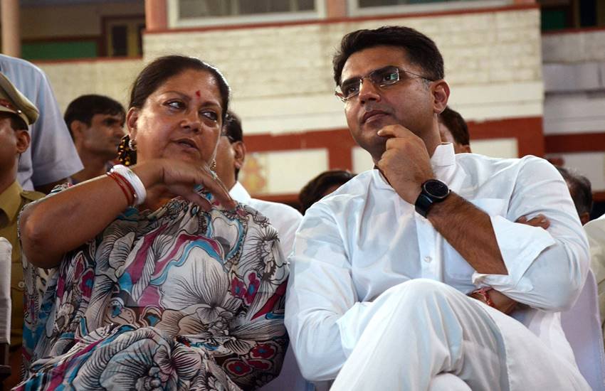 Vasundhara Raje with Sachin Pilot