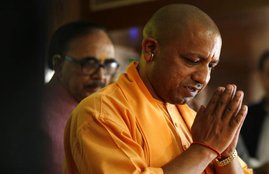 Yogi Adityanath with mahendra nath Pandey