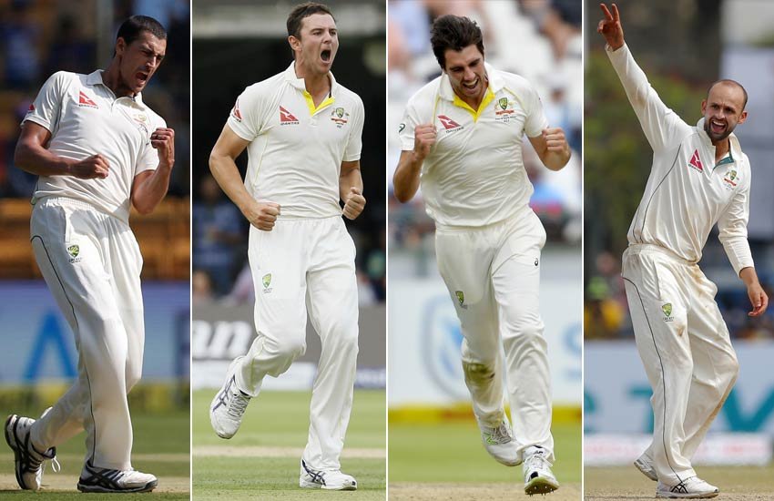 Australia spinner Nathan Lyon, ndia vs australia, ind vs aus, india vs australia 2018, pat commins, Pat Cummins bowling, Josh Hazlewood, Mitchell Starc