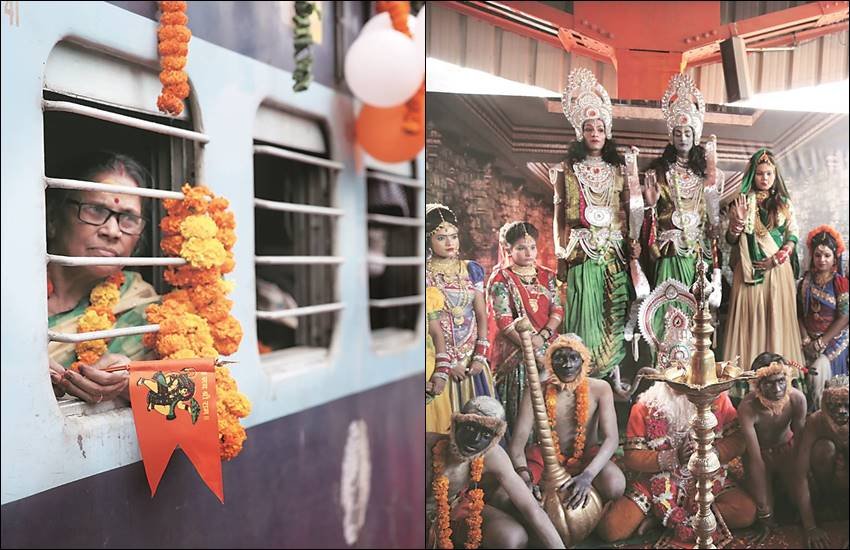 दिल्ली के सफदरजंग रेलवे स्टेशन से शुरू हुई इस ट्रेन के मुसाफिरों का स्वागत कुछ इस अंदाज में किया गया।