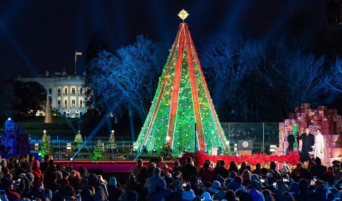 christmas, white house, melania trump, donald trump, red, trees, national christmas tree"