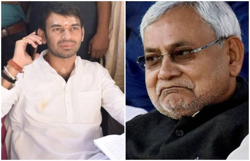 तेज प्रताप यादव और मुख्यमंत्री नीतीश कुमार 
(फोटो सोर्स : PTI)