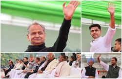 Rajasthan CM Oath Ceremony: अशोक गहलोत तीसरी बार बने राजस्थान के मुख्यमंत्री, सचिन पायलट उपमुख्यमंत्री