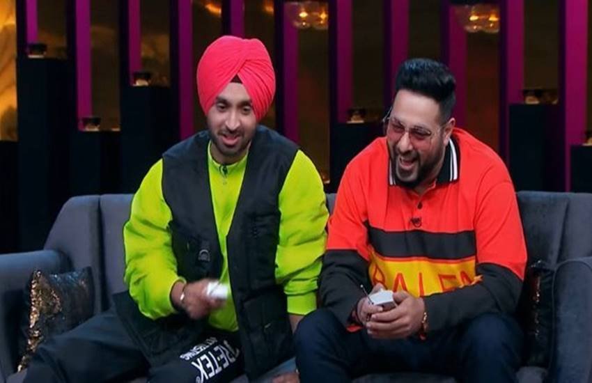 Diljit Dosanjh, Koffee with Karan, Badshah, Koffee with karan with diljit and Badshah, Koffee with karan season 6, Badshah talks about make out stories in car, Diljit talks about make out stories in car, Diljit films, Badshah new songs