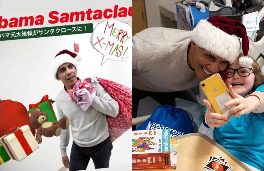 jansatta gallery, jansatta news, jansatta world news, barack obama, barack obama hospital, obama as santa, obama, obama surprises children, santa obama gifts, christmas, barack obaama viral video, trending news, indian