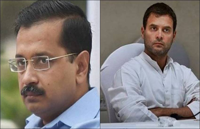 दिल्ली के सीएम अरविंद केजरीवाल और कांग्रेस अघ्यक्ष राहुल गांधी।