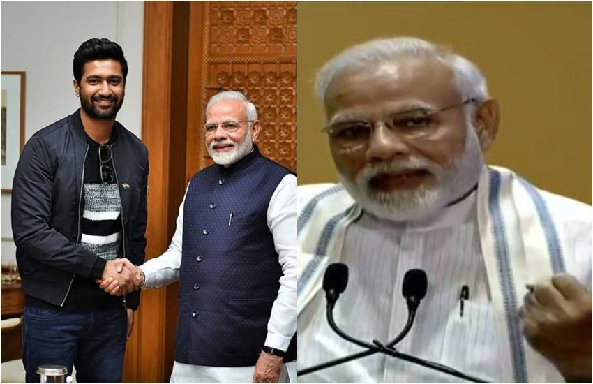 पीएम मोदी और विक्की कौशल (फोटोसोर्स: @viky insta.) दूसरी तरफ मुंबई में एक कार्यक्रम के दौरान पीएम मोदी