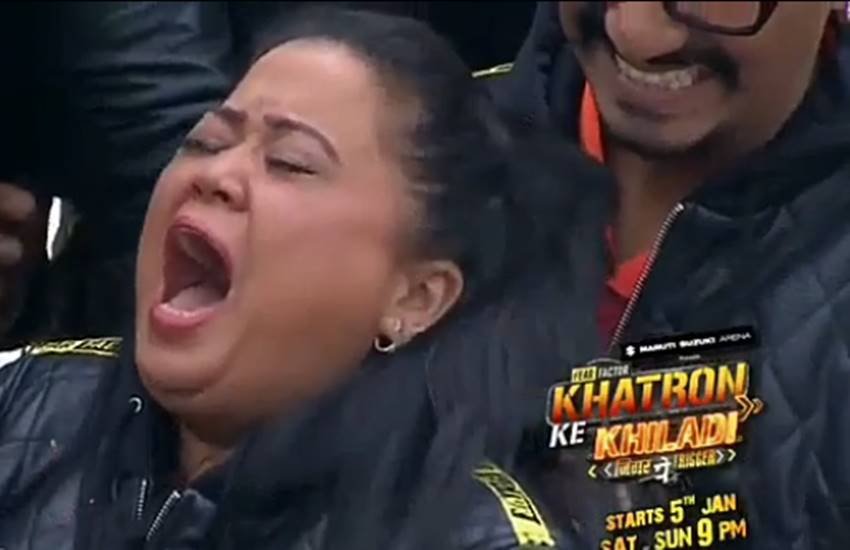 khatron ke khiladi: शो खतरों के खिलाड़ी के सीजन 9 में भारती सिंह (फोटोसोर्स: KKK9 प्रोमो) 