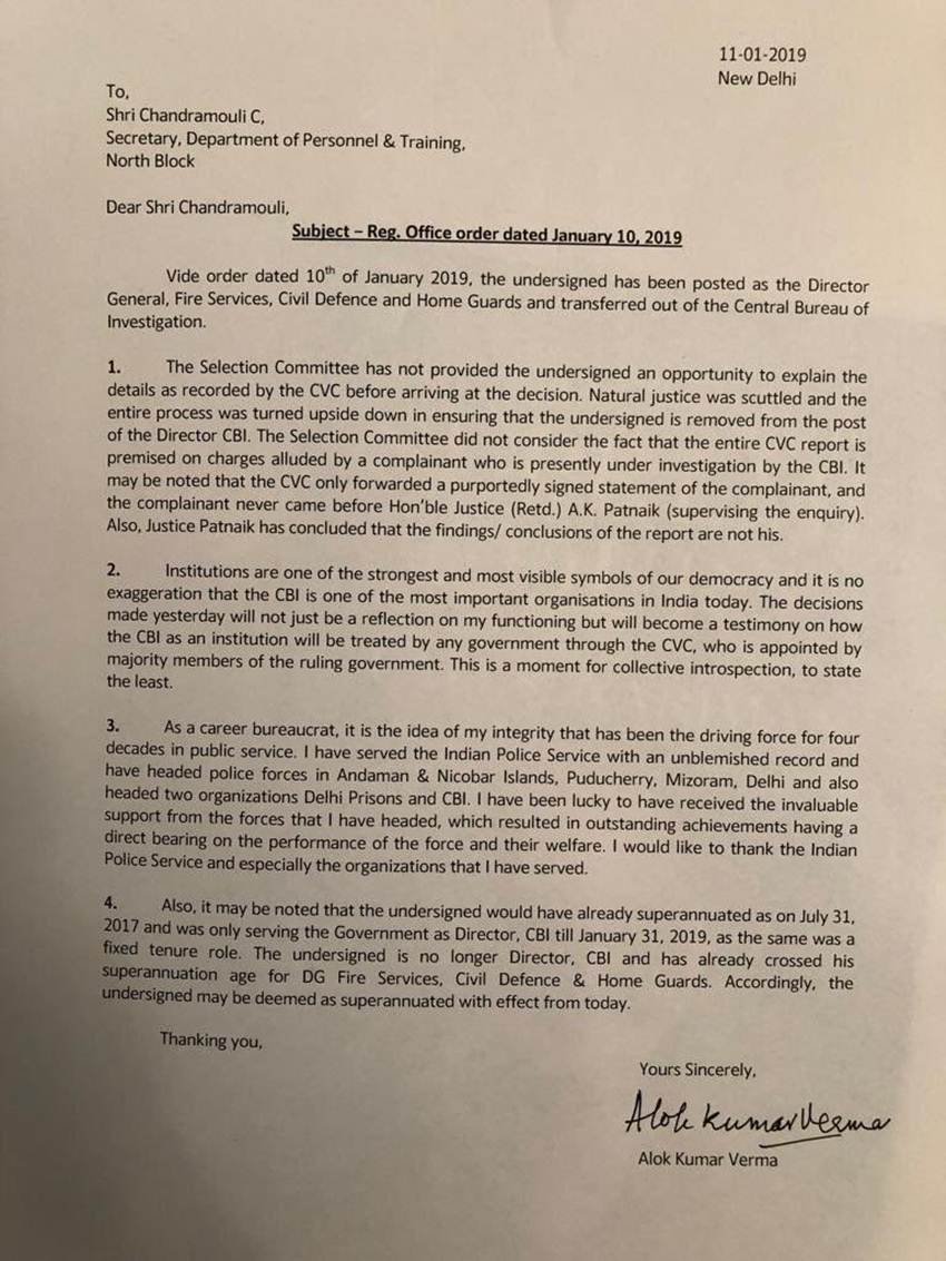 CBI Case, Alok Verma, Ex-Director, Transfer, Order, Reverse, M Nageshwar Rao, Interim Director, CBI Sources, India News, National News, Hindi News