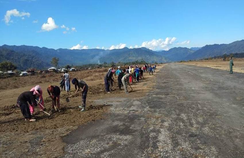 Arunachal Pradesh, Villagers, Indian Air Force, IAF, Airstrip, Operational, Vijayanagar Advanced Landing Ground, ALG, Arunachal Pradesh village, Arunachal villagers volunteer work, Indian air force, IAF airstrip Vijayanagar, Vijayanagar aif airstrip, Arunachal village shramdaan, State News, Hindi News