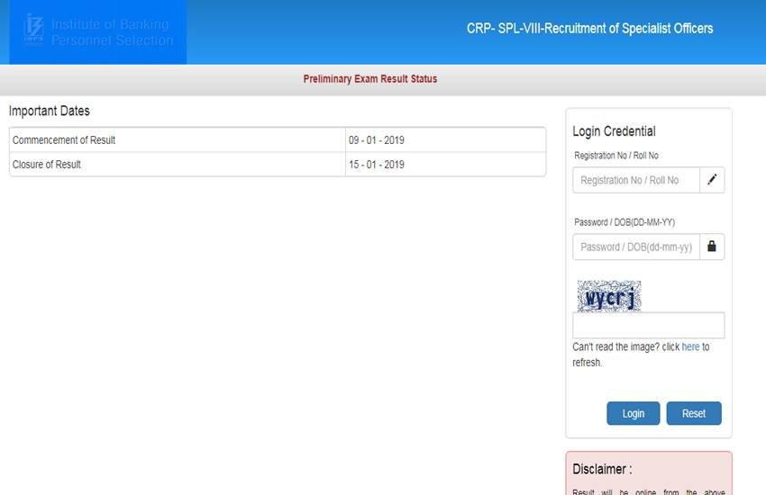 IBPS SO result: मैन एग्जाम का आयोजन 27 जनवरी 2019 को किया जाएगा।