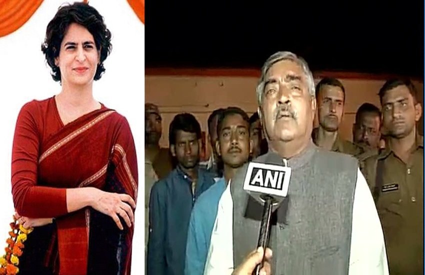 प्रियंका गांधी और विनोद नारायण झा, फोटो सोर्स- इंडियन एक्सप्रेस-ANI