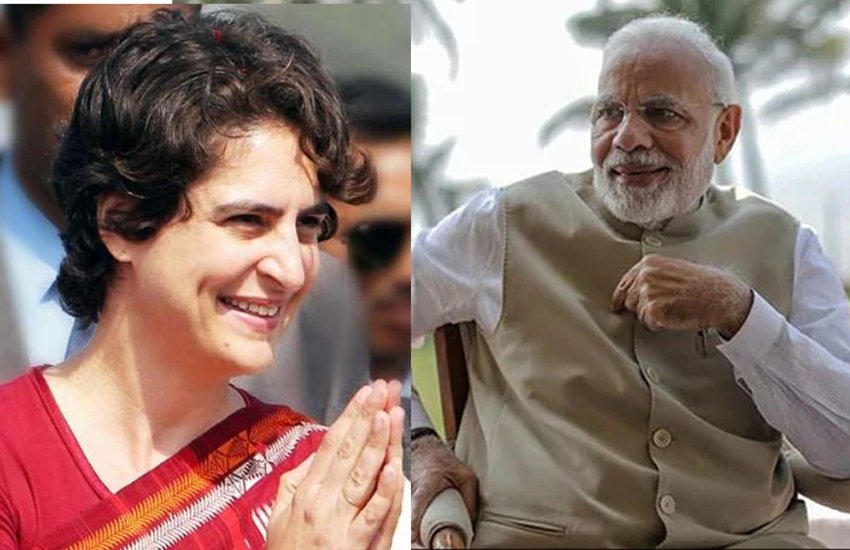 प्रियंका गांधी और नरेन्द्र मोदी, फोटो सोर्स- इंडियन एक्सप्रेस