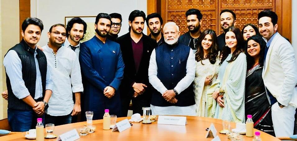 pm narendra modi, ranveer singh, alia bhatt, karan johar, modi, pm narendra modi bollywood, ranbir kapoor, alia bhatt, varun dhawan, rohit shetty, rajkummar rao, vicky kaushal, ayushmann khurrana, bhumi pednekar, sidharth malhotra
