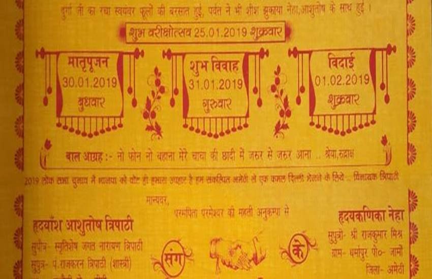 Wedding card, vote, PM Narendra Modi, Narendra Modi, lok sabha election 2019, goes viral, wedding card pramoting modi
