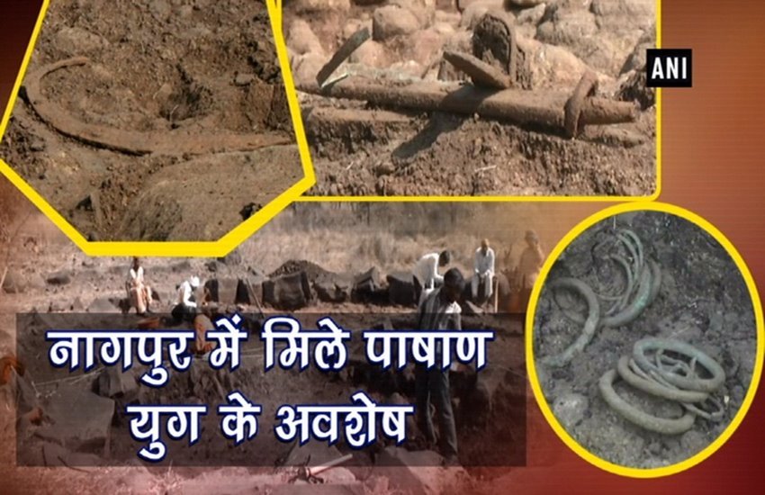 खुदाई के दौरान प्राप्त अवशेष 
फोटो सोर्स- ANI