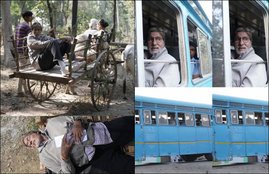 amitabh bachan, amitabh bachan latest pics, amitabh bachan enjoying in village, amitabh bachan in village, amitabh bachchan enjoying village life, amitabh bachan movie, amitabh bachan on coat, amitabh bachan suffers in Bullock cart