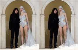 chanel, chanel haute couture bridal swimsuit, haute couture bridal swimsuit, mediterranean gardens, grand palais in paris, cathedral-length veil, one-piece bathing suit in lieu traditional wedding dress, chanel spring 2019 haute couture collection,