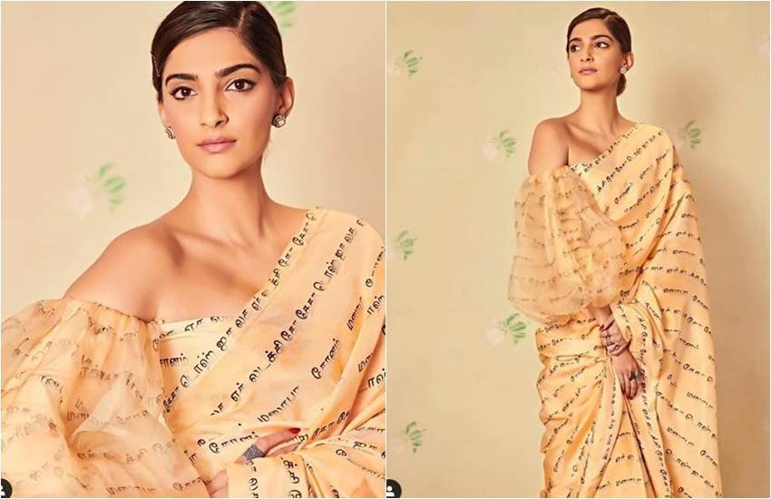 Sonam Kapoor, Masaba Gupta, ELKDTAL, Tamil Print Sari, Rhea Kapoor, Ek Ladki Ko Dekha To Aisa Laga,Sonam Kapoor Films, Sonam Kapoor Husband