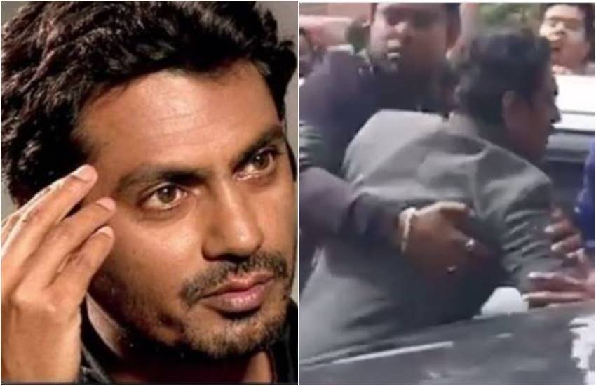 भीड़ में फंसे एक्टर नवाजुद्दीन सिद्दीकी 