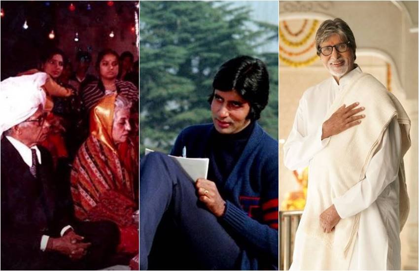 अमिताभ बच्चन दूसरी तरफ अमिताभ बच्चन के माता पिता हरिवंश राय बच्चन और तेजी कौर बच्चन
