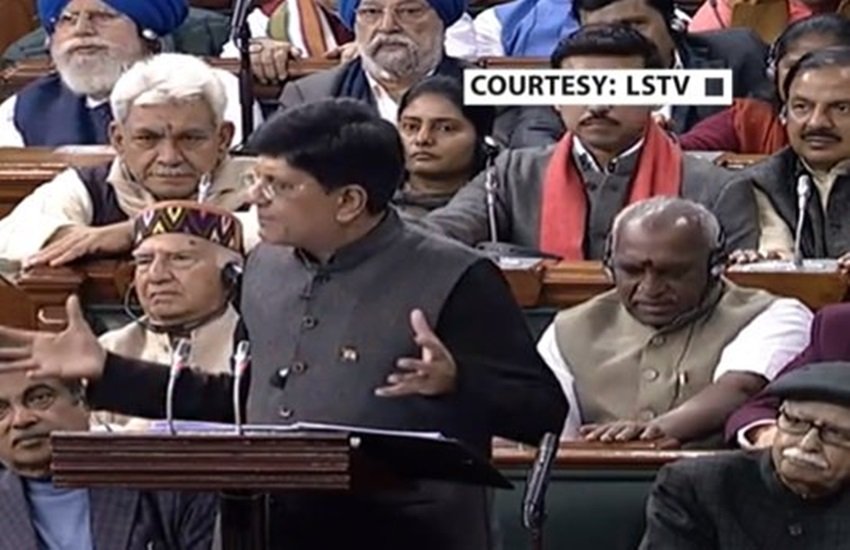  Union Budget 2019-20 India: बजट पेश करते पीयूष गोयल, फोटो सोर्स- LSTV